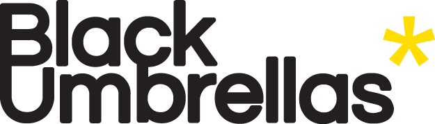 Black umbrellas